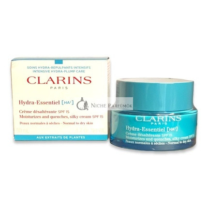 Clarins Hydra-Essentiel [HA²] Seidige Tagescreme SPF15 für Normale bis Trockene Haut, 50ml