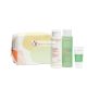 Clarins Premium Reinigungsset für Mischhaut bis fettige Haut, Velvet Reinigungsmilch 200ml, klärendes Tonic 200ml, Pure Scrub 15ml, Clarins Tasche