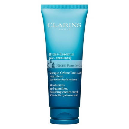 Clarins Hydra-Essentiel Arcmaszk Hidratáló, Látványosan Dúsabb Bőr 24 Órás Hidratálás, Feléleszti a Ragyogást, Dupla Adag Hialuronsav, Látványosan Simítja Minden Bőrtípust, 70 g