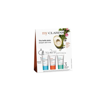 Clarins Re-Move Detoxifying Dermo-Cleansing Gel, Re-Boost Hydra-Energizing Cream és Re-Charge Detox-Replumping Night Mask szett