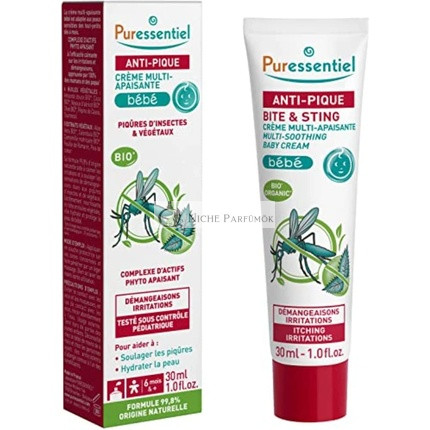 Puressentiel Beruhigende Creme für Babys gegen Insekten- und Pflanzenstiche, 30ml