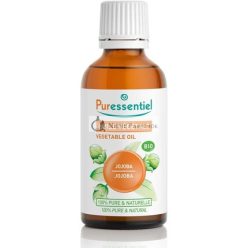   Puressentiel Organikus Jojoba Növényi Olaj Hidegen Préselt, Tanúsított Organikus, 100% Tiszta és Természetes Hajra, Bőrre, Körmökre, Vegán és Állatkísérlet-mentes, 50ml
