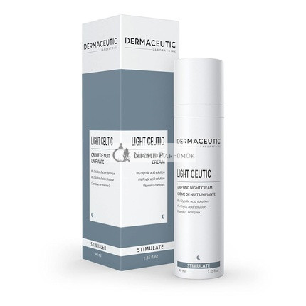 Dermaceutic Light Ceutic Bőrfiatalító Éjszakai Krém Glykolsavval, Fitinsavval és C-vitaminnal, 40ml