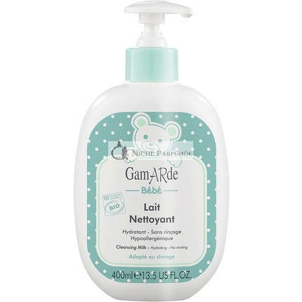 GAMARDE Bio-Kozmetikai Baba Tisztító Tej Arcra, Testre és Popsira 100% Természetes Baba Termék Hipoallergén Baba Lotion Baba Krém Babáknak és Kisgyermekeknek Hidratáló Baba Krém 400ml