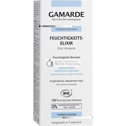 GAMARDE Bio-Kozmetikumok Hidratáló Elixír Aloe Verával, Hialuronsavval és Mogyoró Olajjal, 30ml