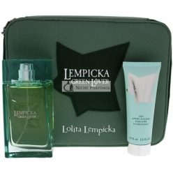   Lolita Lempicka Green Lover für Männer 3-teiliges Geschenkset, 100ml EDT, 75ml After Shave Gel, 2.5ml Tasche