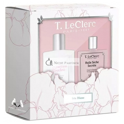 T Leclerc Coffret Parfum és Olaj Iris Blanc - Luxus Illat és Olaj Ajándékcsomag