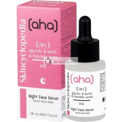   Skincyclopedia AHA Hámlasztó Éjszakai Szérum 20% Laktóz, Glikolikus és Mandelinsavval, PHA - Kémiai Hámlasztó Oldat Foltok, Hiperpigmentáció, Akne Hegek és Pórusok Ellen - 30ml