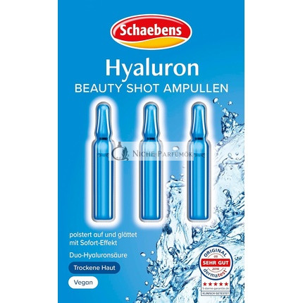 Schaebens Hyaluron Szépség Ampullák Duo Hyaluronsavval, Hipoallergén és Vegán