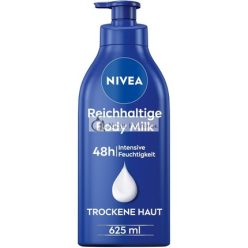   Nivea Gazdag Testápoló Tej, 625ml, 48 órás hidratáló lotion, 5 az 1-ben előnyökkel
