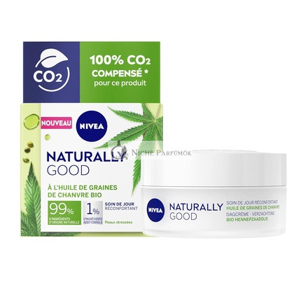 Nivea Naturally Good Organic Hemp Seed Oil Nyugtató Nappali Krém, 50 ml