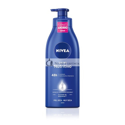 NIVEA Tápláló Testápoló Tej 48H Mély Hidratáló Testkrém Mandulaolajjal, 625ml