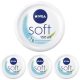 NIVEA Soft Frissítő Hidratáló Krém 100ml, Vitamin E és 100% Természetes Jojoba Olaj