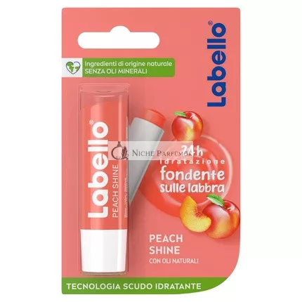 Labello Pfirsich Shine Feuchtigkeitsspendender Farbiger Lippenbalsam mit Süßem Pfirsichgeschmack