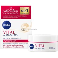   NIVEA VITAL Anti-Ránc Intenzív Nappali Krém Érett Bőrre Kalciummal, Gyöngykivonattal és Természetes Szőlőmagolajjal 50ml