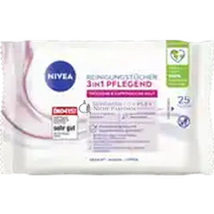 Nivea 3az1-ben Ápoló Tisztító Kendők Száraz Bőrre