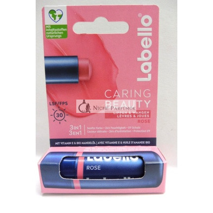 Labello Caring Beauty 3 in 1 Lippenbalsam für Lippen und Wangen - Rose