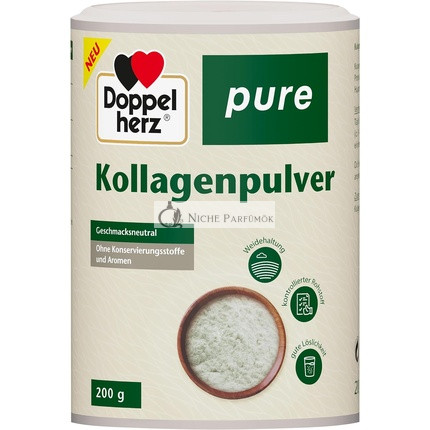 Doppelherz Tiszta Kollagén Por Íztelen, Könnyen Oldódik, Tartósítószerek és Ízesítők Nélkül, Szabályozott Legeltetésből Származó Nyersanyag 200g