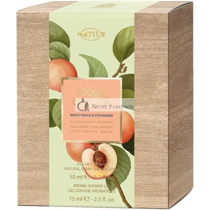 Acqua Colonia Weiße Pfirsich Koriander 2-teilige Geschenkset: Eau De Cologne 50ml + Duschgel 75ml