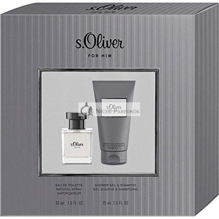 S.Oliver For Him Eau de Toilette Spray és Tusfürdő Készlet, 30ml és 75ml