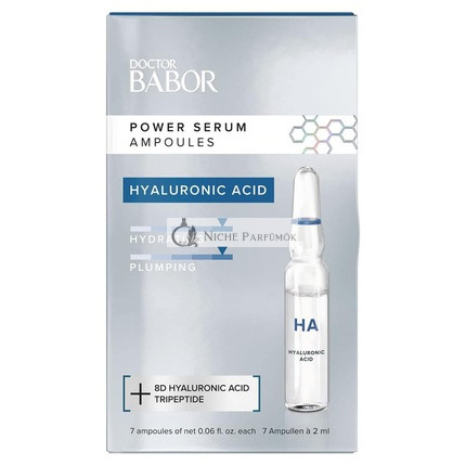 DOCTOR BABOR Power Serum Hyaluronsäure Gesichtsampullen mit Tripeptiden für Intensive Feuchtigkeit 7x2ml