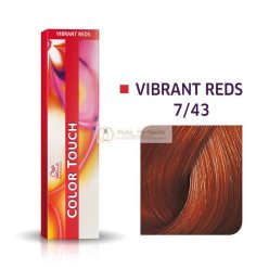   Wella Professionals Color Touch Vibrant Reds Professionelle demi-permanente Haarfarbe mit einem multidimensionalen Effekt 7/43 60 ml