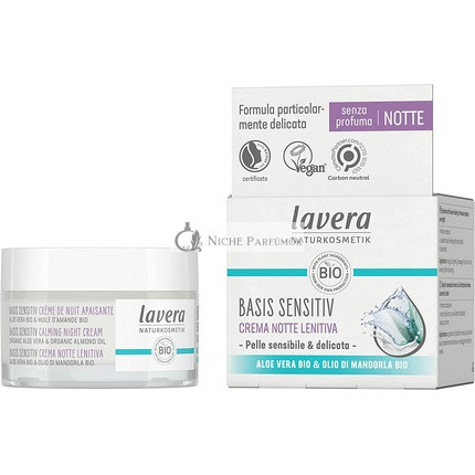 lavera basis sensitiv Nyugtató Éjszakai Krém Bio Aloe Vera & Mandulaolaj 50ml