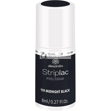 Alessandro Striplac Peel or Soak Vegan Midnight Black LED Körömlakk, 8ml