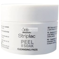   alessandro Striplac Peel or Soak Tisztító Párnák Természetes Körmöknek Őszibarack Illattal, 50 Párna