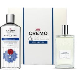   Cremo Citrus & Mint Leaf Ajándékcsomag férfiaknak, Eau de Toilette 100ml + Testradír 473ml