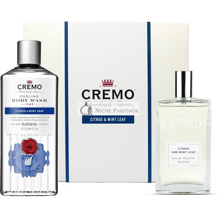 Cremo Citrus & Mint Leaf Ajándékcsomag férfiaknak, Eau de Toilette 100ml + Testradír 473ml