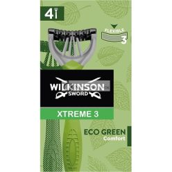   Wilkinson Sword Xtreme 3 Eco Zöld Eldobható Borotva Férfiaknak, Környezetbarát és Újrahasznosítható, 70g - 4 Darabos Csomag