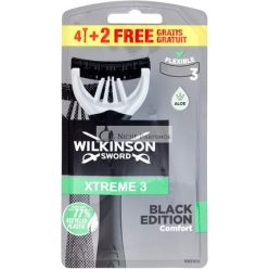   Wilkinson Sword Xtreme 3 Fekete Kiadás Kényelmes Férfi 6 Eldobható Borotva