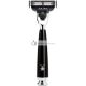 MÜHLE RYTMO Serie Nassrasierer Kompatibel mit Gillette Mach3 Schwarzes Harz