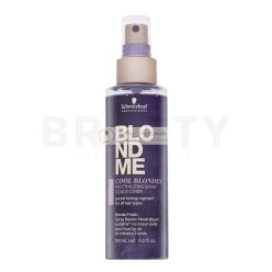   Schwarzkopf Professional BlondMe Cool Blondes Neutralizing Spray Conditioner öblítés nélküli kondicionáló platinaszőke és ősz hajra 150 ml