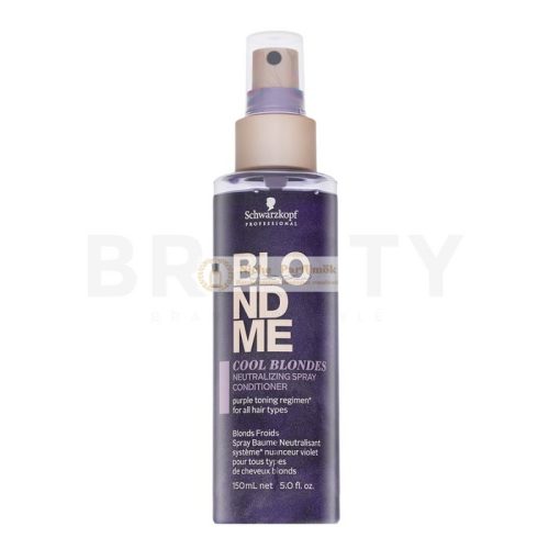 Schwarzkopf Professional BlondMe Cool Blondes Neutralizing Spray Conditioner öblítés nélküli kondicionáló platinaszőke és ősz hajra 150 ml