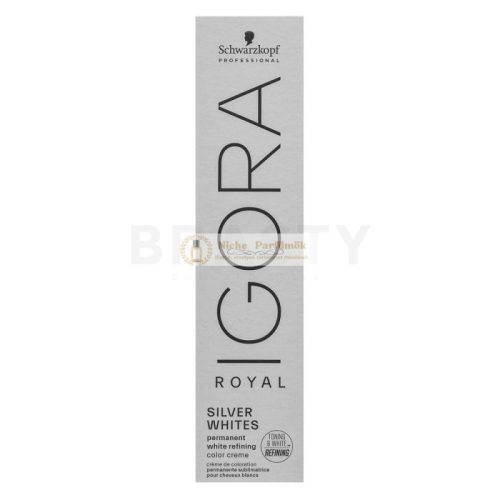 Schwarzkopf Professional Igora Royal SilverWhite Permanent White Refining Color Creme Professionelle permanente Haarfarbe für platinblondes und graues Haar Dove Grey 60 ml