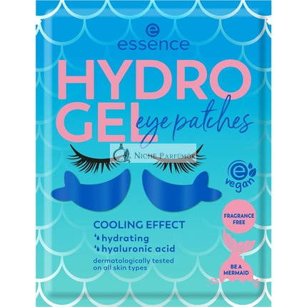 Essence Hydro Gel Szemmaszk No. 03 Kék Hidratáló Tápláló Hűsítő Vegán Olajmentes Parfümmentes Alkoholmentes, 1 pár