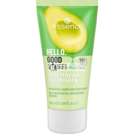 essence Hello, Good Stuff! Bőrfelújító Éjszakai Maszk Hidratáló Krém Átlátszó Vegán Parabénmentes Mikroműanyagmentes Nanoparciálismentes 50ml