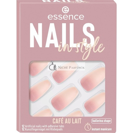 Essence Künstliche Fingernägel Nr. 16 - Café au Lait, Sofortiges Ergebnis, Glänzende Farbe, Intensiv Ohne Nanopartikel
