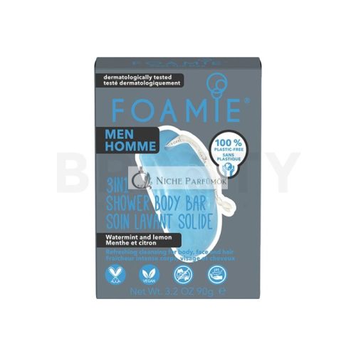 Foamie Men Szilárd tusfürdő 3in1 Shower Body Bar Watermint and Lemon 90 g