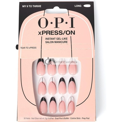 OPI xPRESS/ON Press On Nägel und Nagelhautöl 30 Stück Wiederverwendbare Kunstnägel, Gel-ähnliche Salon-Maniküre, Nude Nagellack, My 9 To Thrive