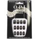 OPI xPress/ON Kunstnägel, bis zu 14 Tage Gel-ähnliche Salon-Maniküre, vegane nachhaltige Verpackung mit Nagelkleber, schwarze und silberne Nagelkunst, kurz, zertifiziert schick