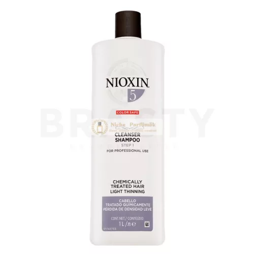 Nioxin System 5 Cleanser Shampoo tisztító sampon kémiailag kezelt hajra 1000 ml