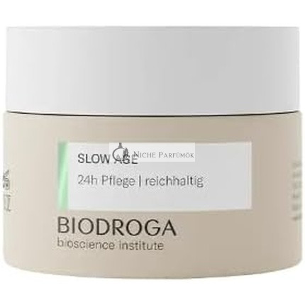 BIODROGA Bioscience Institute Slow Age 24H Gazdag Ápolás 50ml, Anti-Aging Hidratáló, Csökkenti a Ráncokat és Finom Vonásokat, Energizáló Fekete Erdő Komplexummal az Életteli Bőrért