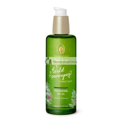 PRIMAVERA Erdőjárás Száraz Olaj 100ml - Cédrus és Ciprus Illatú Természetes Kozmetikumok Intenzív és Lágy Bőrápolásra - Vegán