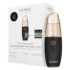   GESKE SmartAppGuided Arcápoló Hidratáló Frissítő 4 az 1-ben Vízpermetező Párásító Az Természetes Ragyogásért Csökkenti a Bőrpírt és a Száraz Bőrt, Szürke