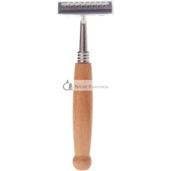   Ökológiai Borotválkozó Kés Fából Készült Fogantyúval és Rozsdamentes Acél Pengével, 2 Pengével, Környezetbarát, Biológiailag Lebomló, Műanyagmentes