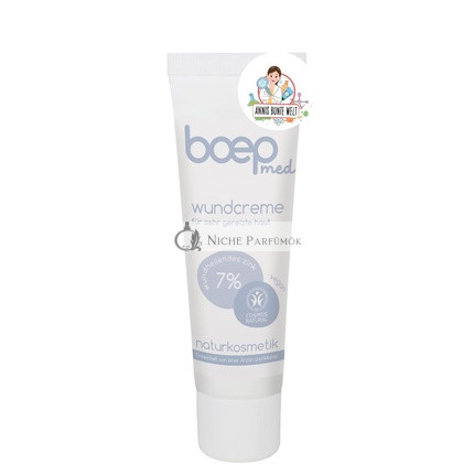 Boep Med Cink Sebkrém Vegán Természetes Kozmetikum Gyógyító Kenőcs Mandulaolajjal és Cink-oxid, 50 ml