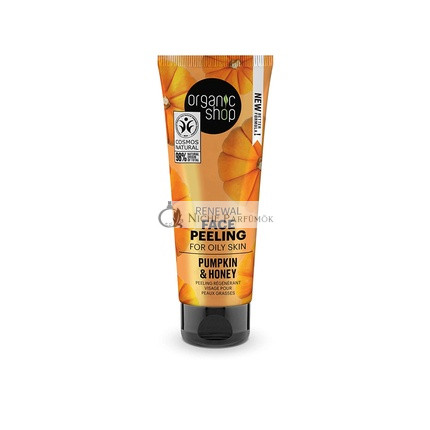 Organic Shop Megújító Arctisztító Peeling Zsíros Bőrre Tök és Méz 75ml